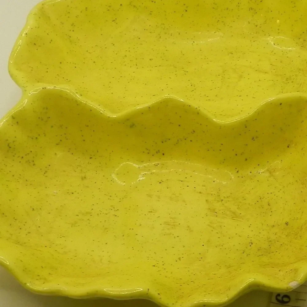 Yellow Speckled Serving or Candy Dishes Vintage Glass